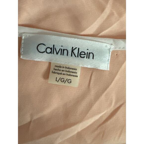 Calvin Klein Peachy Pink Keyhole Neck Flutter Sleeve Pullover Blouse Size L - Picture 7 of 7